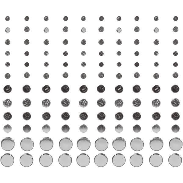 Lithium Knopfzellen-Batterie-Set, 120 Stück, 10 Typen