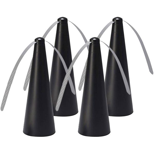 4er-Set Elektrischer Fliegenwedler, 25 cm, schwarz
