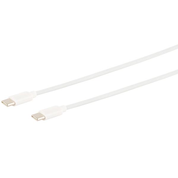 Schnellladekabel USB-C auf USB-C, weiss, 0,5 m