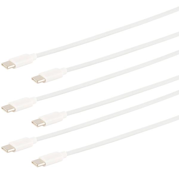 3er-Set USB-C Schnellladekabel - 60W Power Delivery, 480 Mbit/s Datenübertragung - 1.5m weiss, kompatibel mit Hi-Speed, SuperSpeed, Thunderbolt 3, USB4