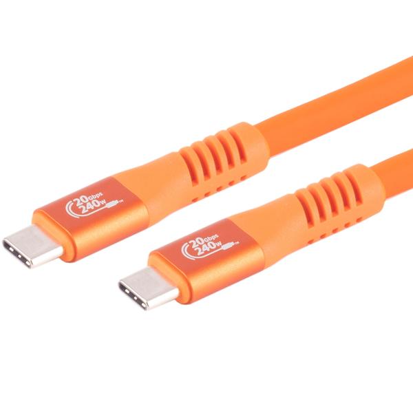 3er-Set Daten- & Schnellladekabel PD 3.1, 240 W, 20 Gbit/s, USB-C zu USB-C, orange, 1,5