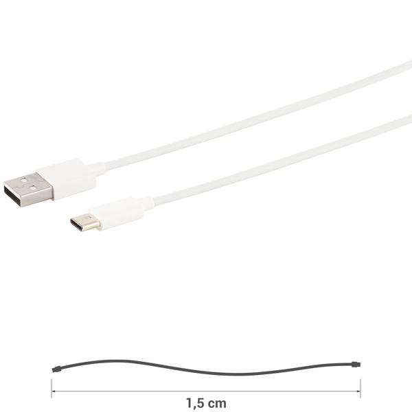 3er-Set Schnellladekabel, USB-A auf USB-C, weiss, 1,5 m, Quick Charge für iPhone 16, 15, iPad, Samsung Galaxy , Huawei, Xiaomi, Tablets