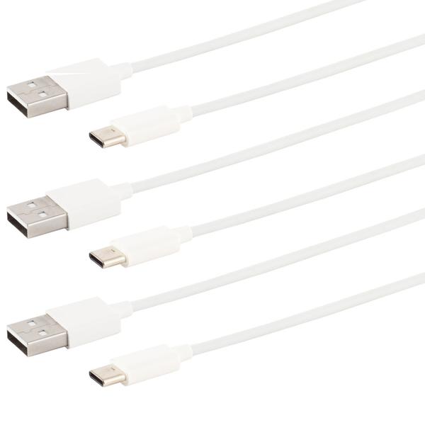 3er-Set Schnellladekabel, USB-A auf USB-C, weiss, 1,5 m, Quick Charge für iPhone 16, 15, iPad, Samsung Galaxy , Huawei, Xiaomi, Tablets