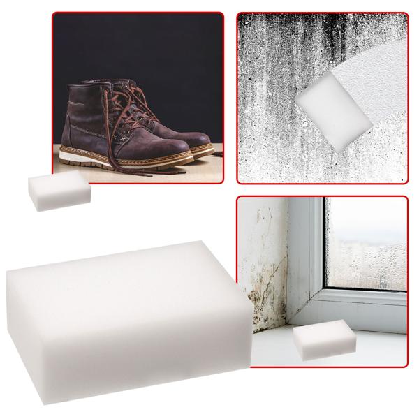 Schmutzradierer-Reinigungsschwamm 40er-Vorteilspack - Melamin-Schaum Schwämme für Küche, Bad, Büro & Auto - ohne Chemie - entfernt Kalk, Fett, Filzstift