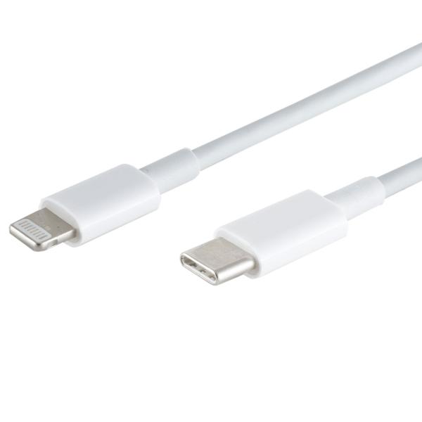 2er-Set Schnellladekabel USB-C auf Lightning, weiss, 0,5 m, bis 480Mbit/s, Quick Charge für iPhone 5, 6, 7, 8, 9, X, XS, 11, 12, 13, 14 PRO / PRO-MAX