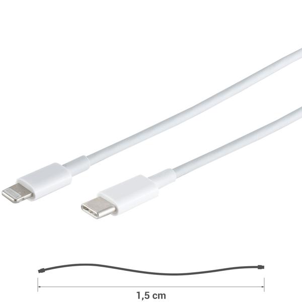 3er-Set Schnellladekabel USB-C auf Lightning - Superschnelles Laden Apple Geräte PD 20W/30W, 480 Mbit/s Datenübertragung - 1,5m weiss