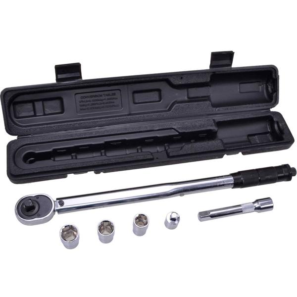 Drehmomentschlüssel 40-210 Nm: 1/2" Vierkant, 17/19/21mm Nüsse, TÜV/GS zertifiziert, Radmutternschlüssel aus hochwertigem Chrom-Vanadium Stahl für Motorrad und Auto