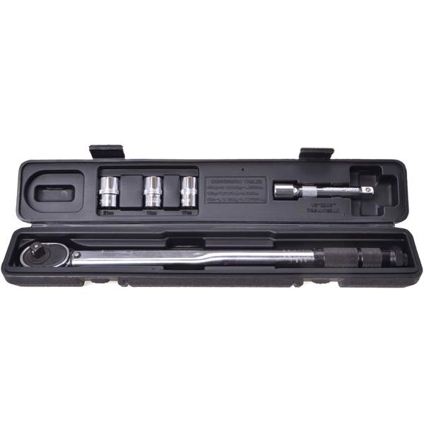 Drehmomentschlüssel 40-210 Nm: 1/2" Vierkant, 17/19/21mm Nüsse, TÜV/GS zertifiziert, Radmutternschlüssel aus hochwertigem Chrom-Vanadium Stahl für Motorrad und Auto