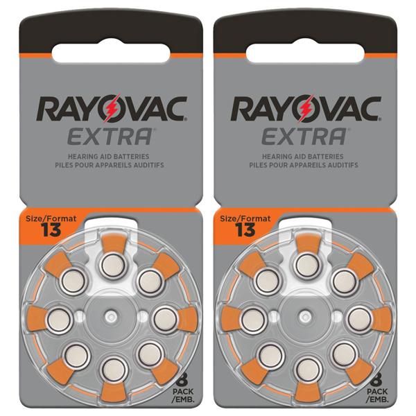 Rayovac Hörgeräte-Batterien Typ 13 (PR48 ZL2) - 16er-Pack orange - Zn/Luft 1,45 V 310 mAh - Extra lange Laufzeit für optimalen Hörkomfort