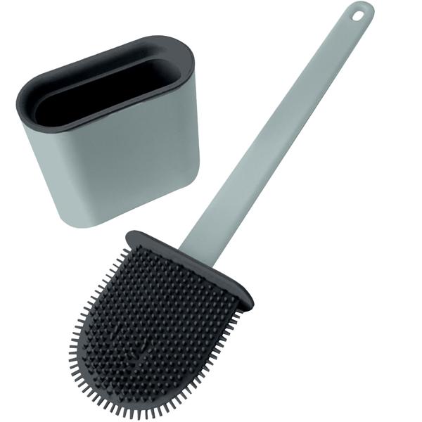 2er-Set WC-Silikonbürste anthrazit - Flexible Borsten für optimale Hygiene - Erreicht schwer zugängliche Bereiche - Schmutzabweisend, formstabil & gründlich