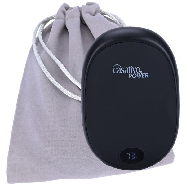 2er-Set Zuverlässiger 2in1 USB Handwärmer mit Powerbank Funktion, 10.000 mAh, schwarz, warme Hände und gleichzeitig das Smartphone laden