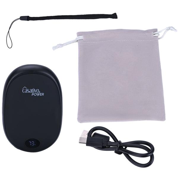 2er-Set Zuverlässiger 2in1 USB Handwärmer mit Powerbank Funktion, 10.000 mAh, schwarz, warme Hände und gleichzeitig das Smartphone laden