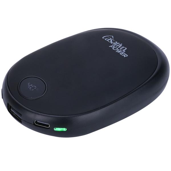 2er-Set Zuverlässiger 2in1 USB Handwärmer mit Powerbank Funktion, 10.000 mAh, schwarz, warme Hände und gleichzeitig das Smartphone laden