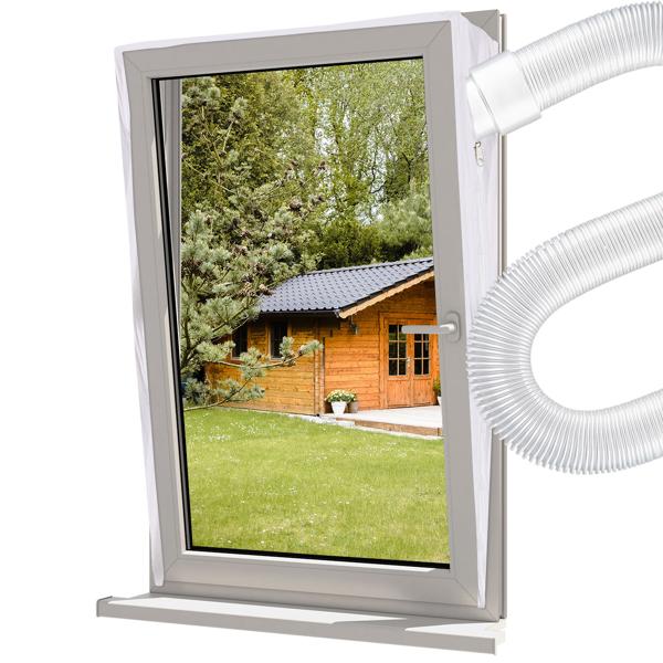 Fenster-Abdichtung für mobile Klima-Geräte oder Abluft Wäschetrockner, Fensterabdichtung, energiesparender Hot Air Stop m. schneller Installation