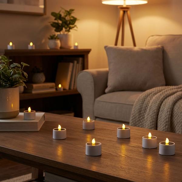 16er-Set Solar-LED-Teelichter – wetterfest (IP44), mit Dämmerungssensor & warmweissem Licht – kabellos, energiesparend & ideal für Garten, Balkon & Deko