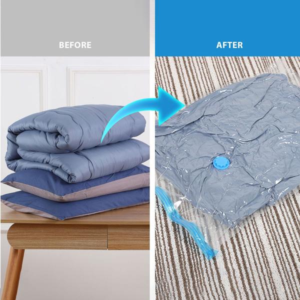 9er-Set platzsparende Vakuumbeutel L, 60 x 80 cm, Kompression mit dem Staubsauger, transparente Kleiderbeutel ideal für die Reise