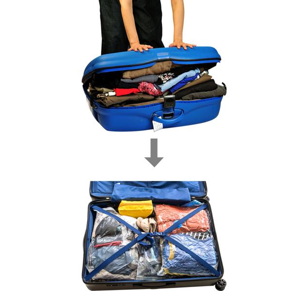 9er-Set platzsparende Vakuumbeutel L, 60 x 80 cm, Kompression mit dem Staubsauger, transparente Kleiderbeutel ideal für die Reise