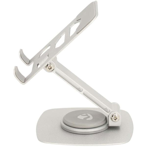 2er-Set Universal Smartphone Halterung aus Aluminium - 360° schwenkbar, faltbar & robust - Sicherer Halt, Anti-Rutsch, lädt Handy - Silber