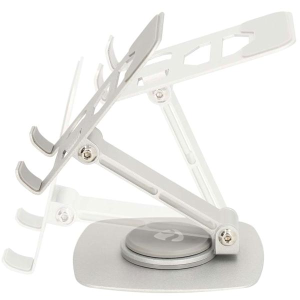 2er-Set Universal Smartphone Halterung aus Aluminium - 360° schwenkbar, faltbar & robust - Sicherer Halt, Anti-Rutsch, lädt Handy - Silber