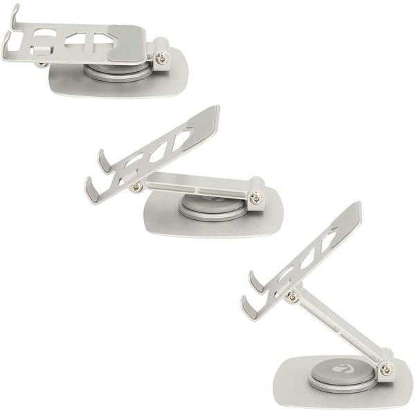 2er-Set Universal Smartphone Halterung aus Aluminium - 360° schwenkbar, faltbar & robust - Sicherer Halt, Anti-Rutsch, lädt Handy - Silber