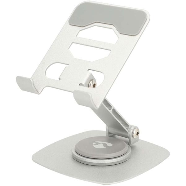 Universal Smartphone Halterung aus Aluminium - 360° schwenkbar für optimalen Betrachtungswinkel - faltbar, robust, Anti-Rutsch-Pad, lädt Handy, als Stativ