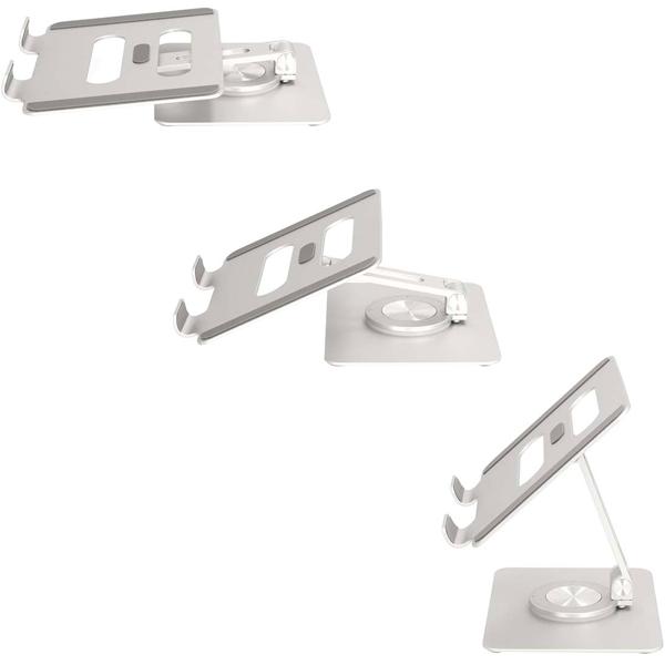 2er-Set Aluminium Tablet-Halterung mit Standfuss, 360° Drehbar – Flexible Halterung für alle Tablets, langlebig & optimale Positionierung
