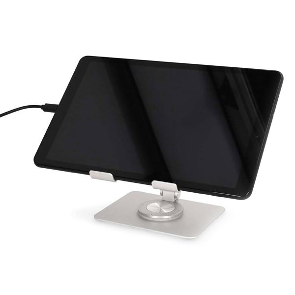 2er-Set Aluminium Tablet-Halterung mit Standfuss, 360° Drehbar – Flexible Halterung für alle Tablets, langlebig & optimale Positionierung