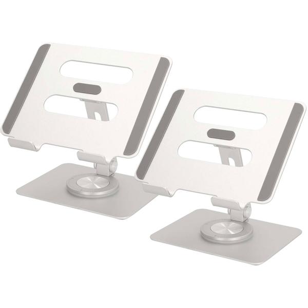 2er-Set Aluminium Tablet-Halterung mit Standfuss, 360° Drehbar – Flexible Halterung für alle Tablets, langlebig & optimale Positionierung
