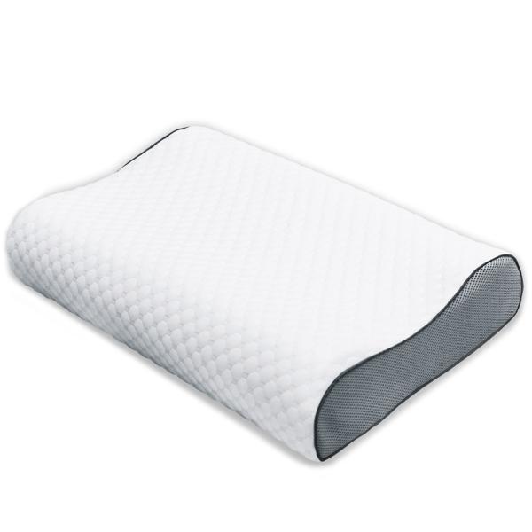Ergonomisches Memory-Foam-Kopfkissen 60x40 cm – weiss-grau, atmungsaktiv & druckentlastend – Erholsamer Schlaf &  Nackenstütze