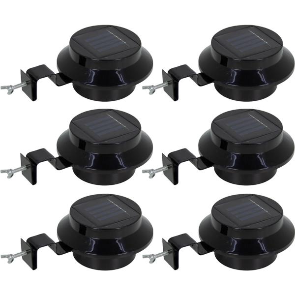 2er-Set Solar-Dachrinnenleuchte mit Dämmerungssensor - Wetterfest & robust für Hauseingänge, Garagen & Balkone - 3 helle LEDs, 11x11x5.5cm, Ni-MH Akku