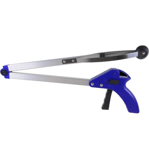 Greifarm 82 cm klappbar - Greifzange mit Saugnäpfen & Verriegelung - Aufhebehilfe für Senioren & Müll - Aluminium/ABS, rechts/links