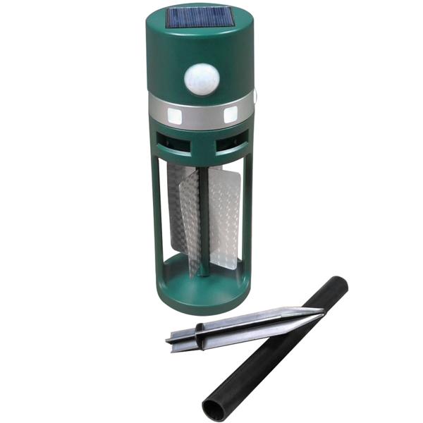 3er-Set Solar Tiervertreiber mit Erdspiess und Bewegungssensor, Ultraschall und Lichtblitz