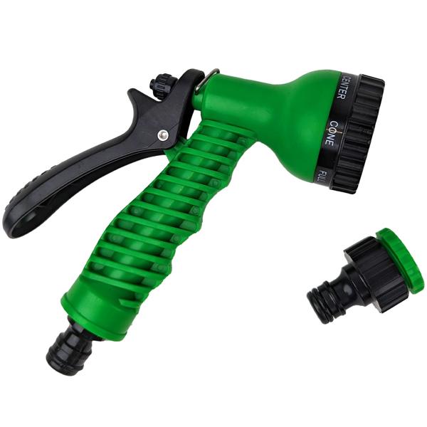 Flexibler Gartenschlauch mit Brause: 2,5 bis 7,5m, 7 Bewässerungsarten, Schnellkupplung, langlebiges und robustes Textilgewebe & Kunststoff