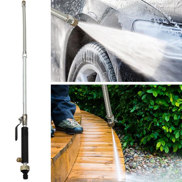 Power-Hochdruck-Waschpistole für Gartenschläuche, Powerjetdüse, aus Stahl/Aluminium. Effektive Reinigung von Auto, Gartenmöbeln. Dauerhaft & stark