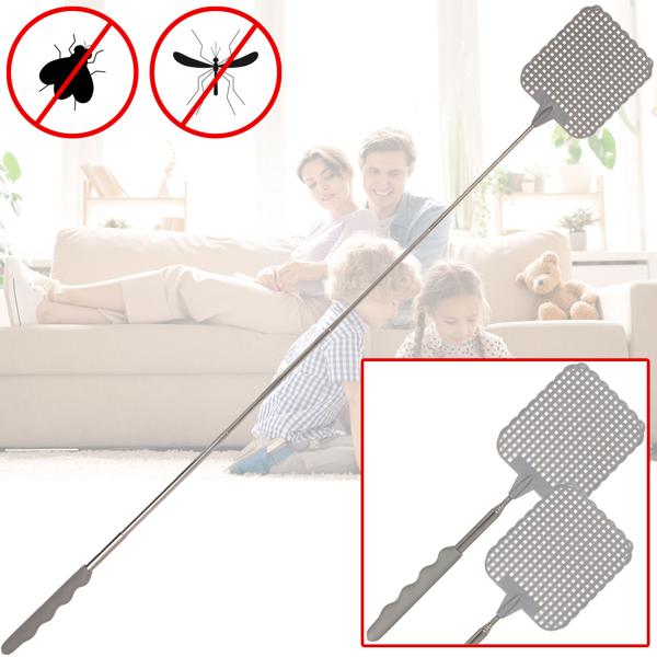 2er-Set Teleskop-Fliegenklatsche, ausziehbar bis 72 cm: Extra lang für effektive Insektenbekämpfung, hohe Reichweite für schwer erreichbare Stellen