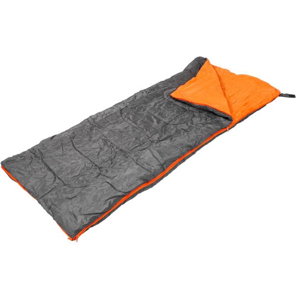 2er-Set 3-Jahreszeiten-Schlafsack - 0-27°C - Warm, mobil & ideal für Outdoor, Camping, Festivals - 170x70cm, Polyester, Anthrazit/Orange, inkl. Tragtasche