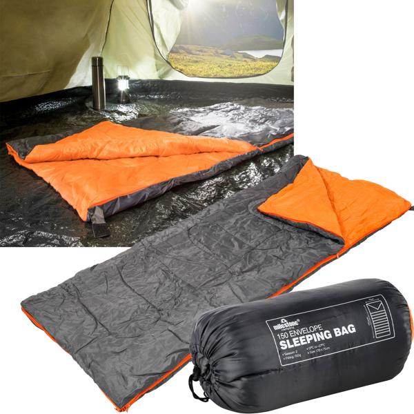 3-Jahreszeiten-Schlafsack (170x70cm): Komfortabel, leicht, kompakt - ideal für Frühling, Sommer, Herbst - modernes anthrazit/orange