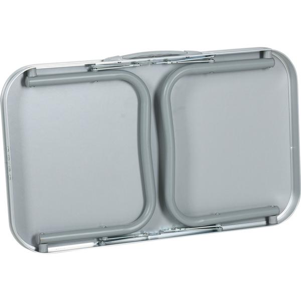 Camping Klapptisch flach - wetterfest & faltbar für Reisen - 56x34x24 cm - 25kg Traglast - Bambus-Optik - Alu/Kunststoff/MDF