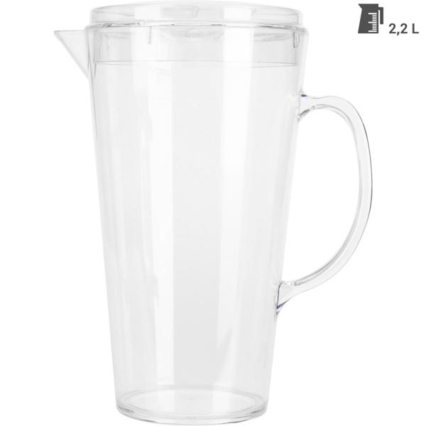 Praktischer Wasserkrug (2,2L) mit Deckel & 4 bunten Bechern – BPA-freier Kunststoff – Sicheres & farbenfrohes Trinkset für den Alltag