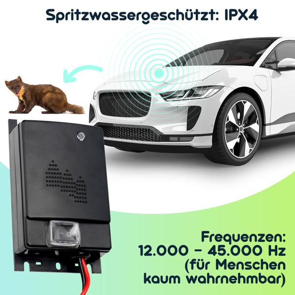 2er-Set Hochfrequenz Ultraschall Marderschreck (12V): Effektive Auto-Marderabwehr mit 12-45kHz & 70dB. Zuverlässiger Schutz für Ihr Fahrzeug