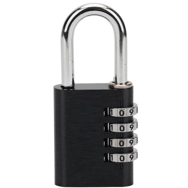 2er Spar Set Zahlenschloss - Vorhängeschloss aus Aluminium, Bügel aus Stahl, 4-stellig, schwarz, robust und sicher, ideal für Koffer, Spind, Keller, Schuppen, Schule