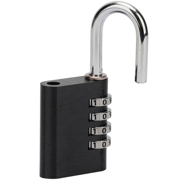 2er Spar Set Zahlenschloss - Vorhängeschloss aus Aluminium, Bügel aus Stahl, 4-stellig, schwarz, robust und sicher, ideal für Koffer, Spind, Keller, Schuppen, Schule