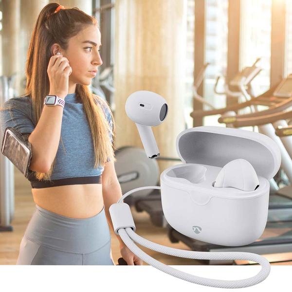 Kabellose In-Ear-Kopfhörer Weiss - Bluetooth 5.3 für Sport & Unterwegs - 16h Akku-Laufzeit mit Ladebox - Mikrofon & Touch-Steuerung - Sprachsteuerung