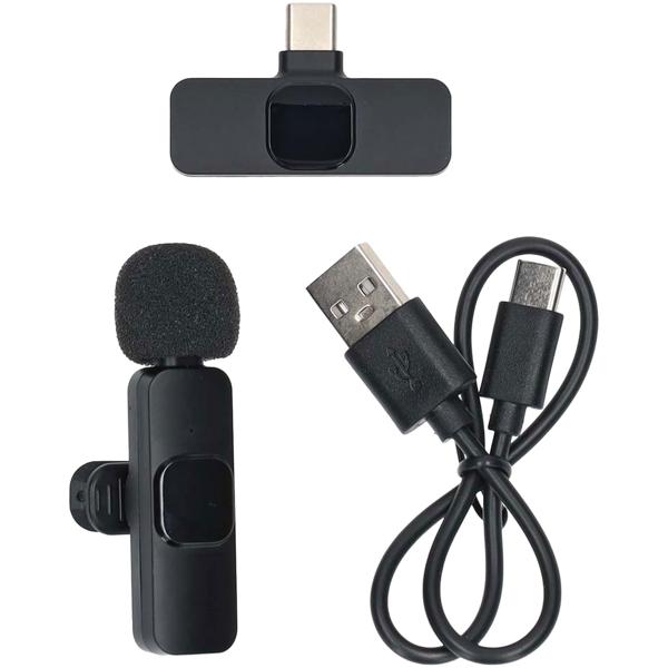 Kabelloses Mini-Mikrofon - Kristallklare Audio für professionelle Aufnahmen, Vlogs & Interviews - USB-C, 360° HD, bis 5h Laufzeit, Schwarz