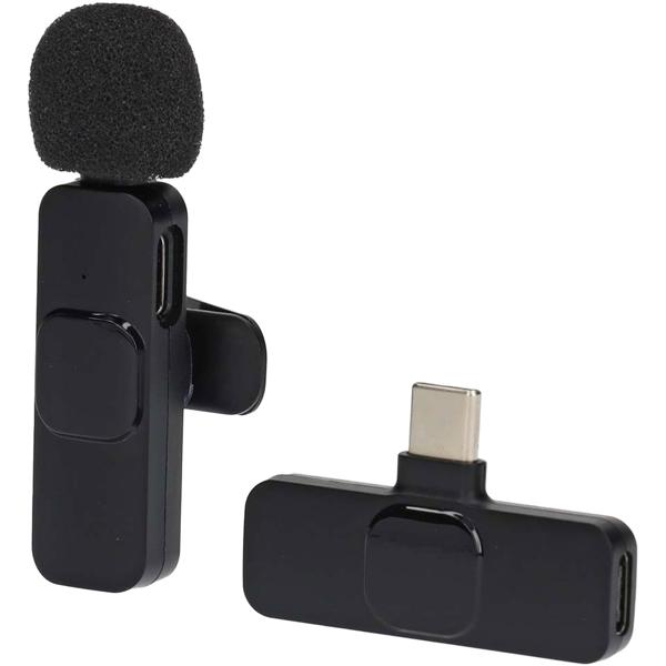 Kabelloses Mini-Mikrofon - Kristallklare Audio für professionelle Aufnahmen, Vlogs & Interviews - USB-C, 360° HD, bis 5h Laufzeit, Schwarz