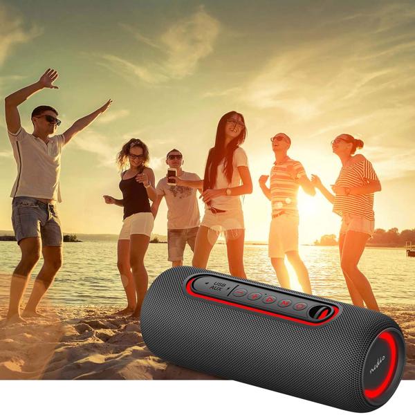 Mobiler Bluetooth 5.0 Party Lautsprecher (30W): mit LED-Beleuchtung, stossfest & wasserdicht (IPX5), anthrazit – für unvergessliche Partys überall