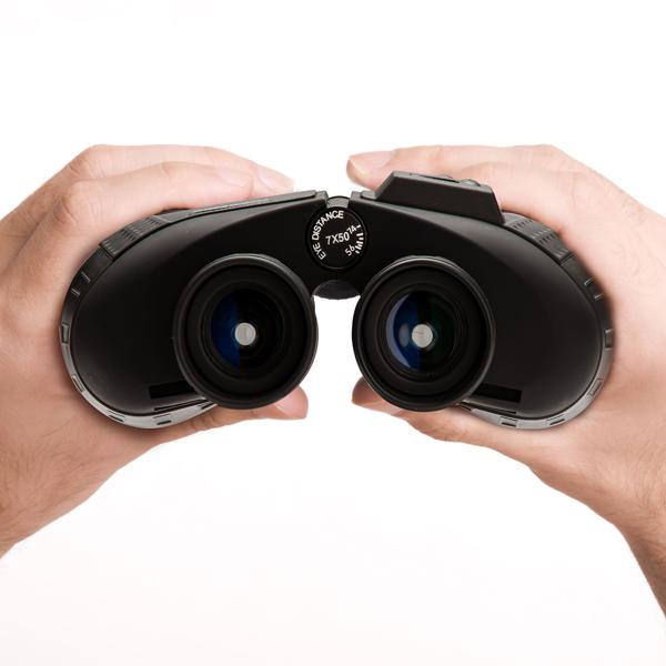 Premium Marine-Fernglas m. OLED-Display, wasserdicht IPX 7, 131 m Sehfeld, Entfernungs- und Grössenberechnung, 360°-Digitalkompass