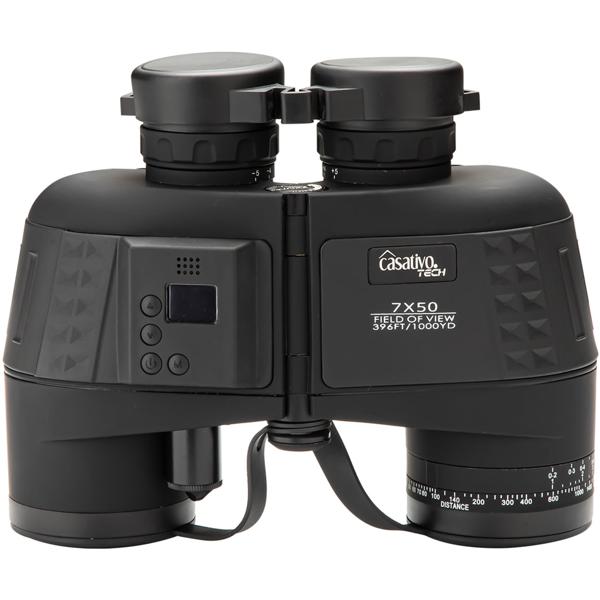 Premium Marine-Fernglas m. OLED-Display, wasserdicht IPX 7, 131 m Sehfeld, Entfernungs- und Grössenberechnung, 360°-Digitalkompass