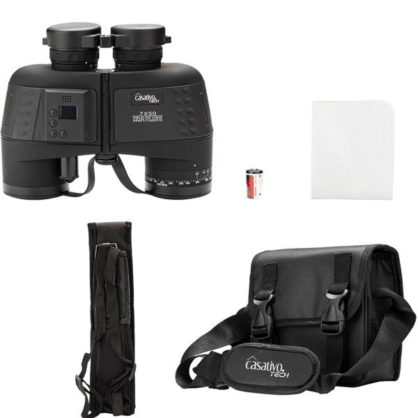 Premium Marine-Fernglas m. OLED-Display, wasserdicht IPX 7, 131 m Sehfeld, Entfernungs- und Grössenberechnung, 360°-Digitalkompass