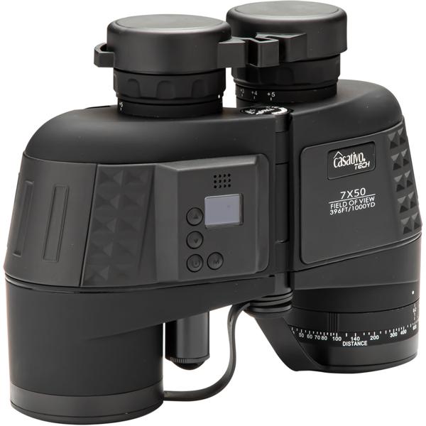 Premium Marine-Fernglas m. OLED-Display, wasserdicht IPX 7, 131 m Sehfeld, Entfernungs- und Grössenberechnung, 360°-Digitalkompass